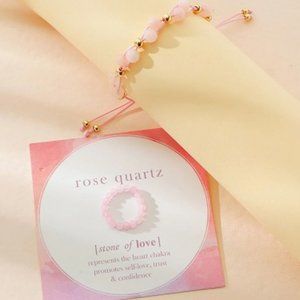 Rose Quartz Stone of Love Pink Colored Bracelet & Ring
